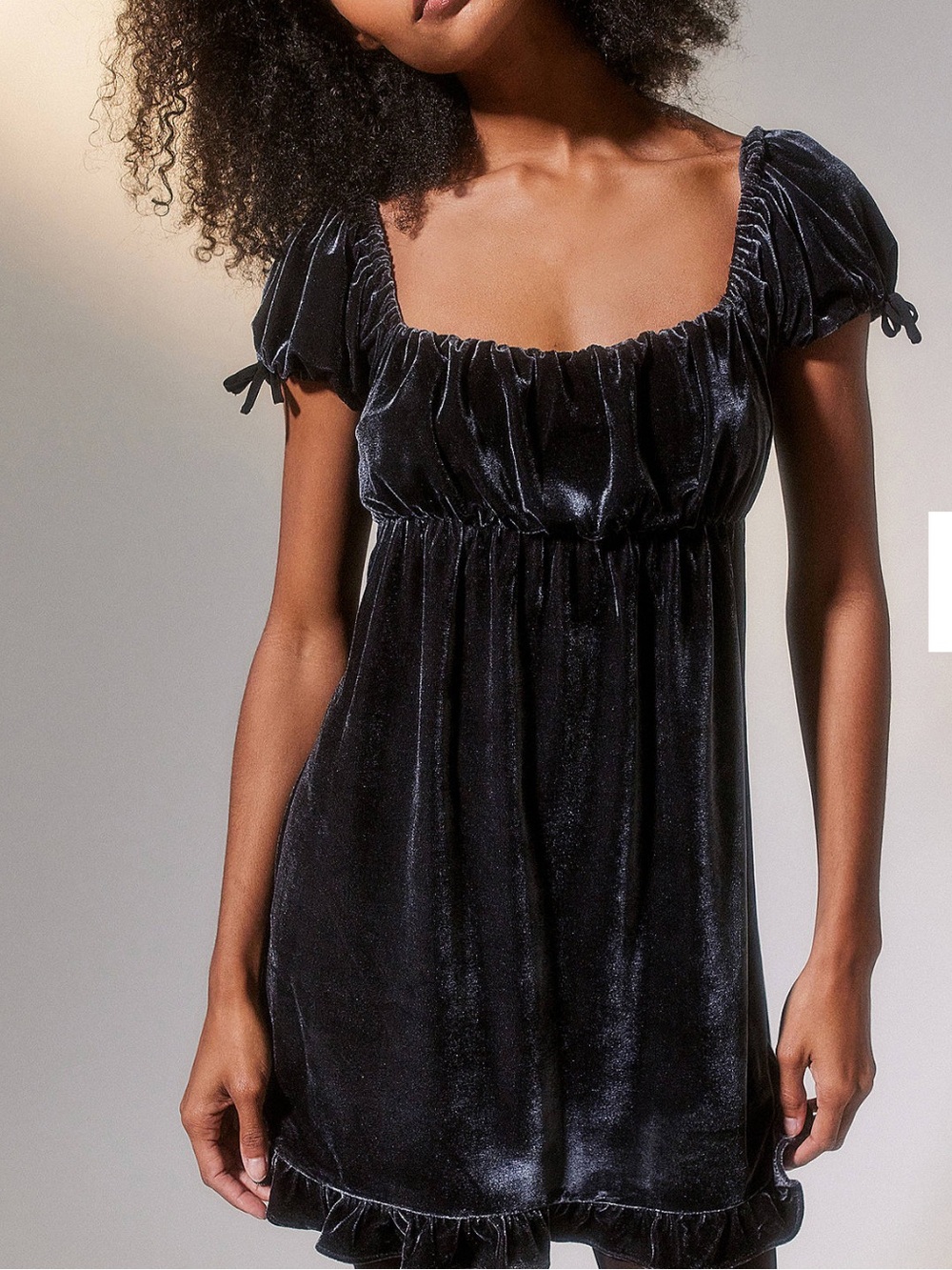 Urban Outfitters Claudette Velvet Babydoll Dress